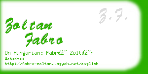 zoltan fabro business card